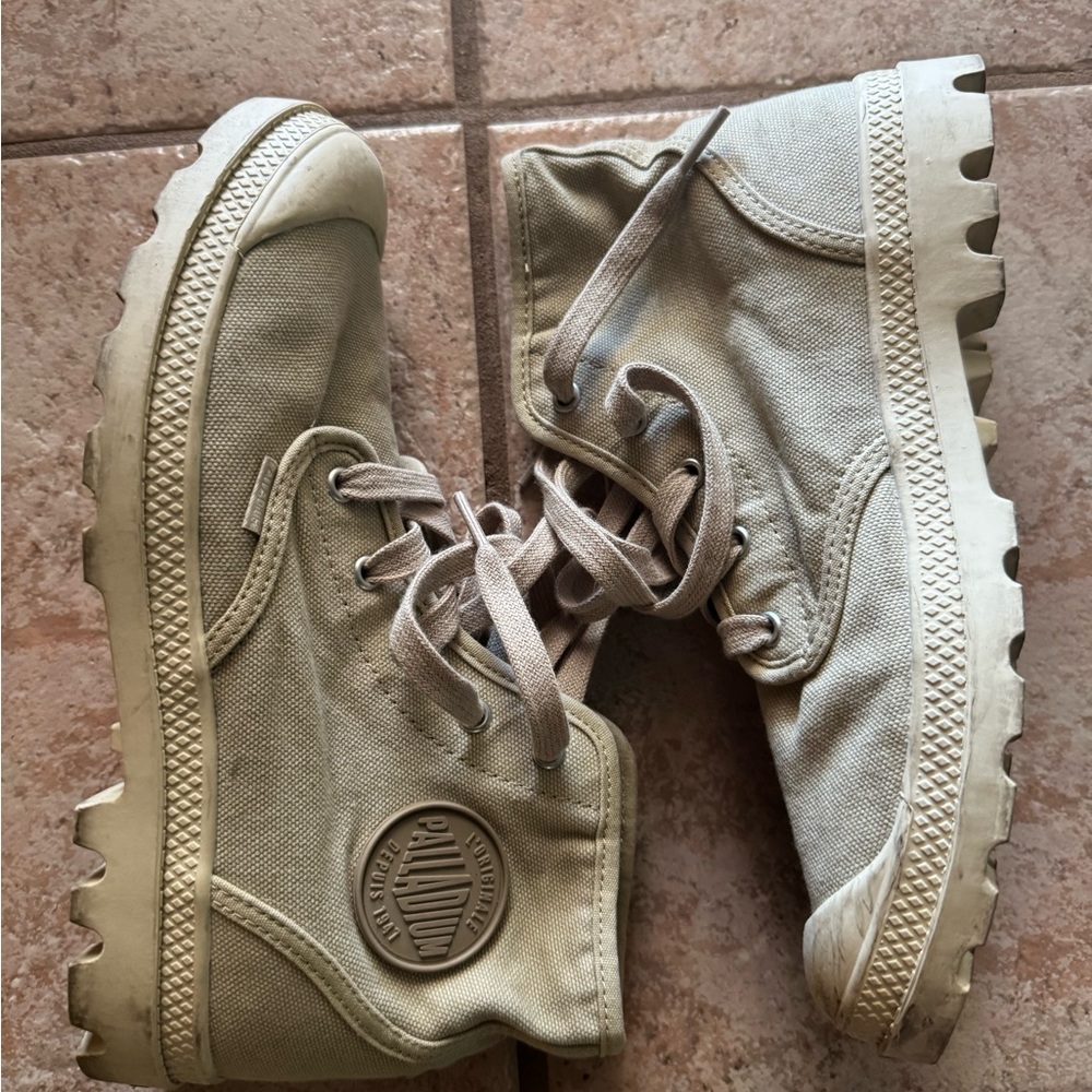 Beige Canvas Sneaker Boots